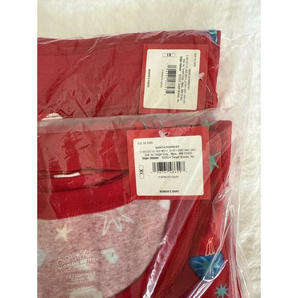 Target Wondershop 2 pc size 1XL Holiday Pajama set NEW Santa Presents ornaments - Picture 6 of 6